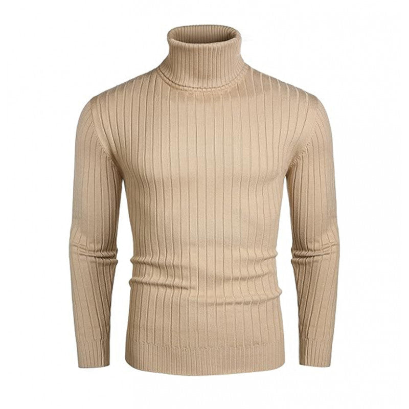 Herren Strickpullover mit hohem Kragen und Rippenmuster Krohn-e