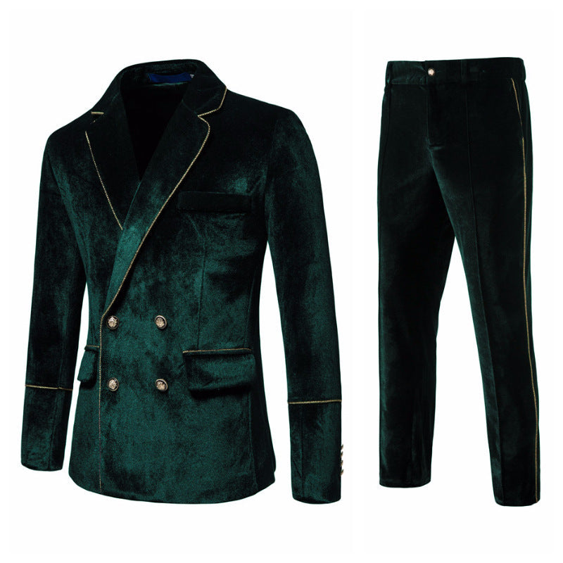 Herren elegantes Samtanzugset mit glänzendem Finish und modernem Schnitt Krohn-e
