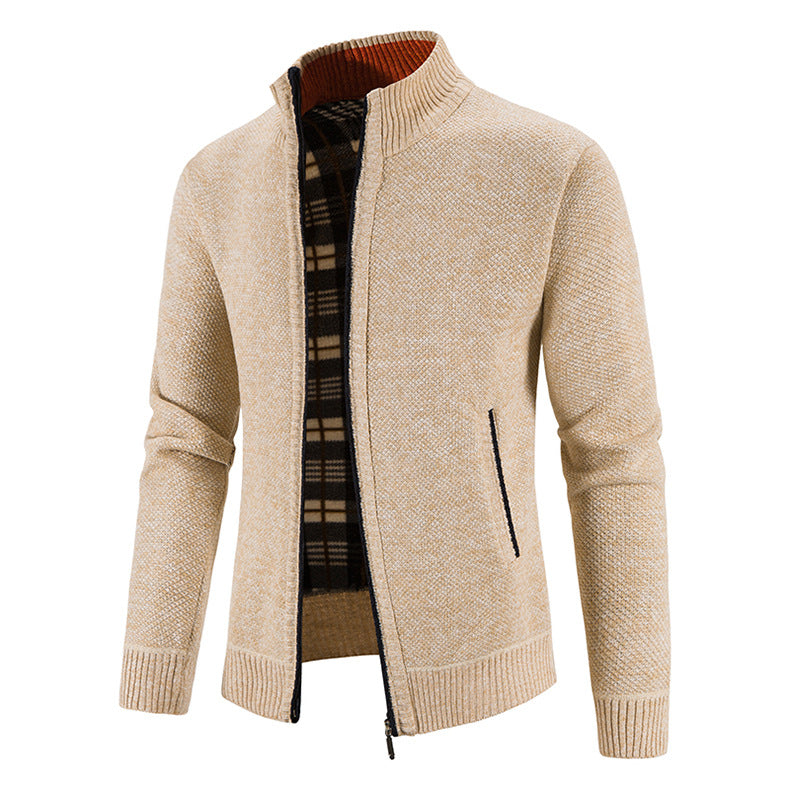 Herren modische Strickjacke mit hochgeschlossenem Kragen und praktischen Taschen Krohn-e