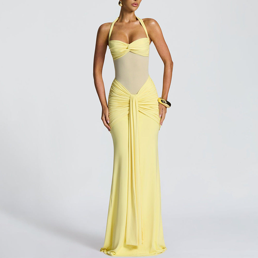 Damen Elegantes Maxikleid mit raffinierten Drapierungen Krohn-e