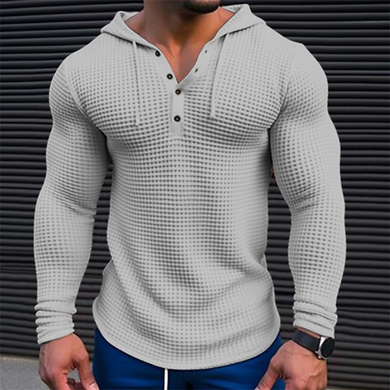 Herren Hoodie mit strukturiertem Design und Kragen Krohn-e