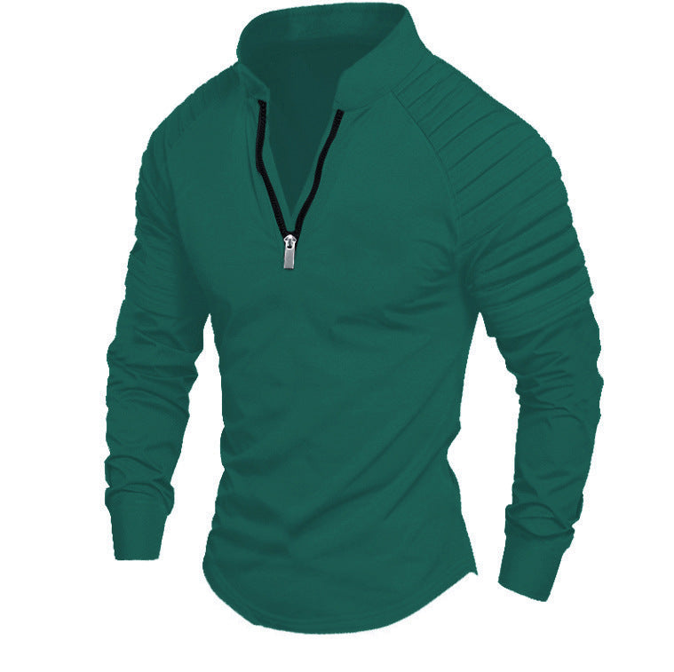 Herren Trainingsshirt mit hohem Kragen und dezentem Reißverschluss Krohn-e