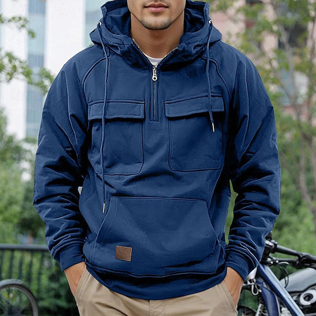 Herren modische Kapuzenjacke mit praktischen Taschen Krohn-e