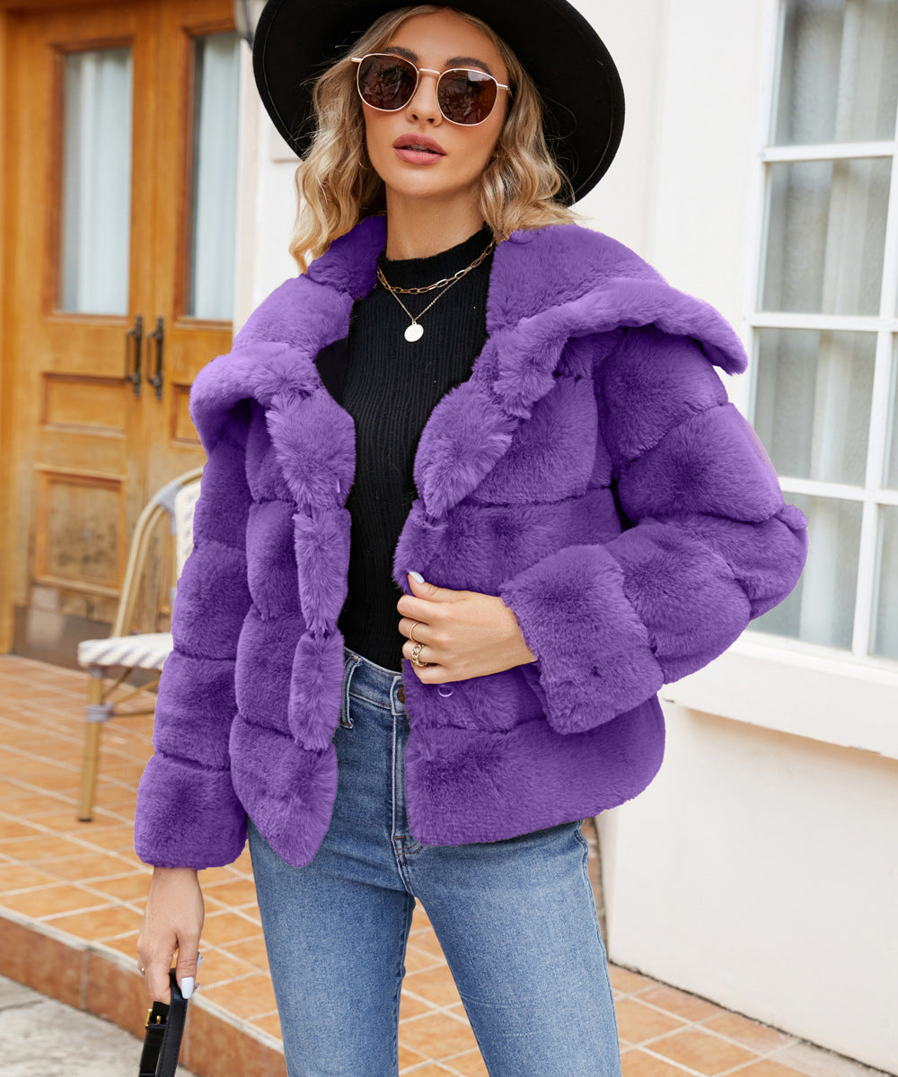 Damen Fleece-Puffjacke mit Kapuze Krohn-e