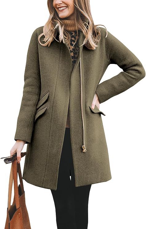 Damen modischer Wollmantel mit asymmetrischem Schnitt Krohn-e