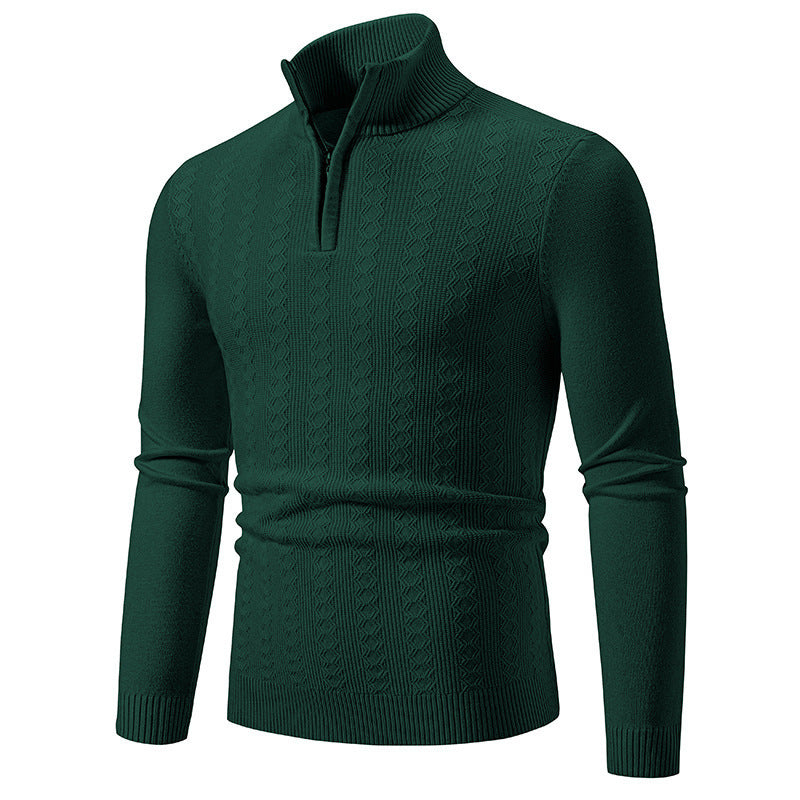 Herren Pullover mit Stehkragen und Zipper Krohn-e
