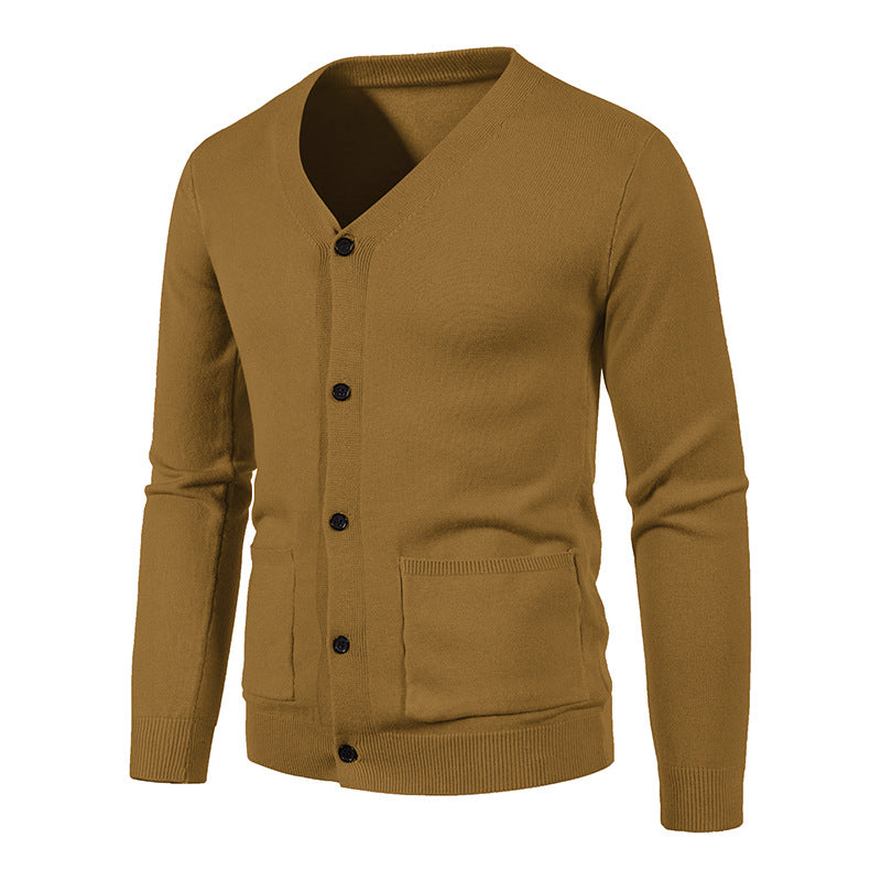 Herren Strickjacke mit V-Ausschnitt und praktischen Taschen Krohn-e