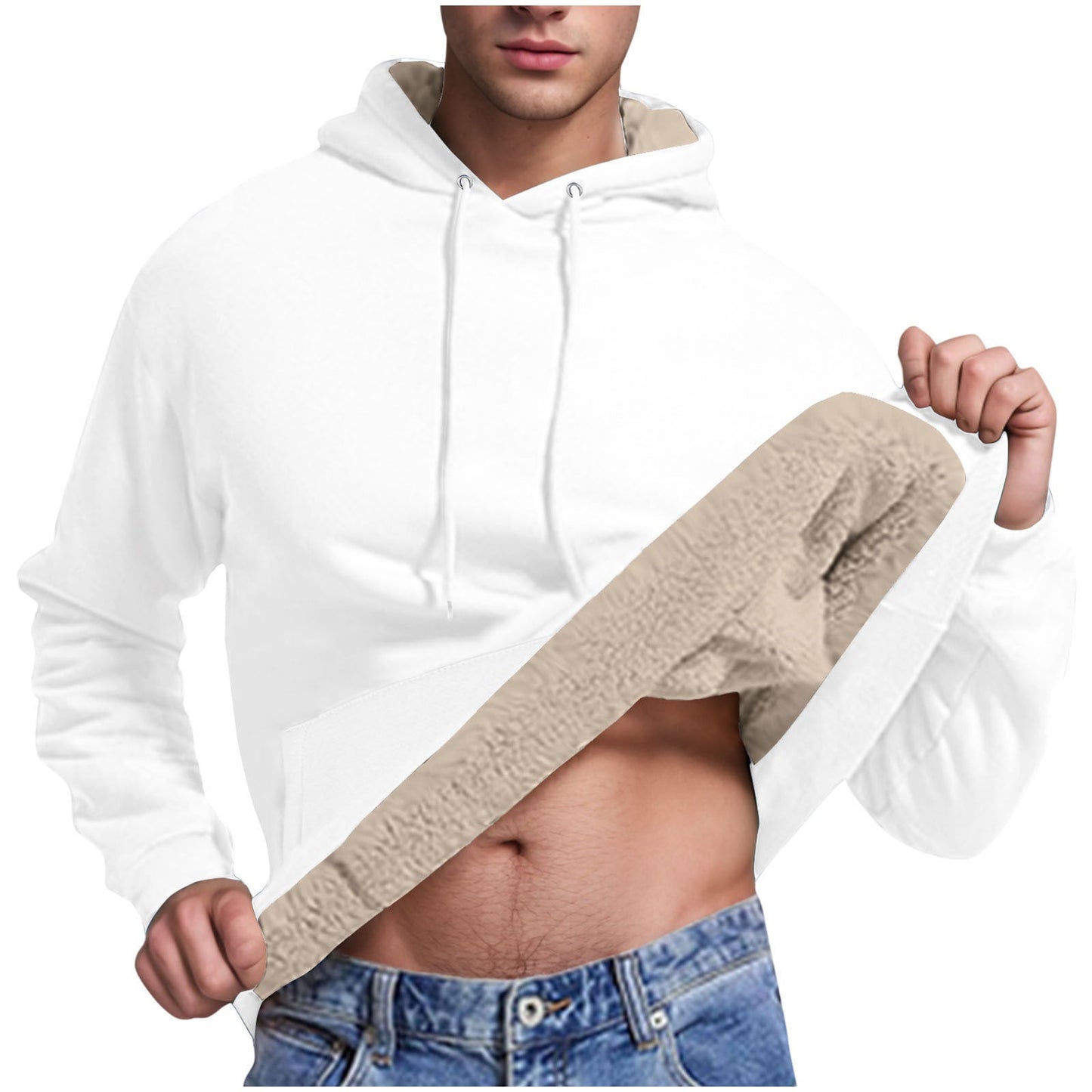 Herren Fleece-Kapuzenpullover mit innenliegendem Kuschelfutter Krohn-e