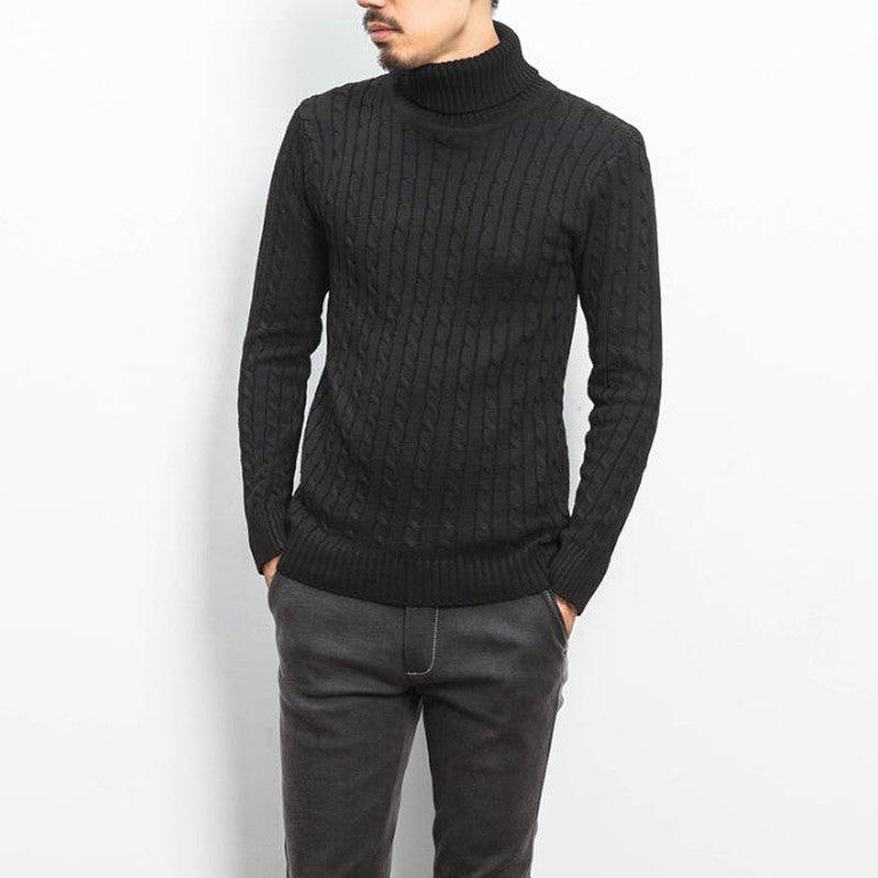 Herren komfortabler Rollkragenpullover mit Zopfmuster Krohn-e