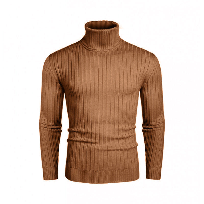 Herren eleganter Rollkragenpullover aus feinem Rippenstrick Krohn-e
