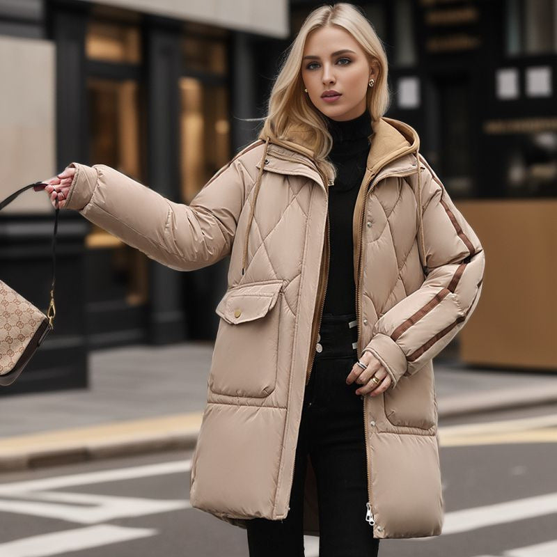 Damen gesteppte Winterjacke mit abnehmbarer Kapuze Krohn-e