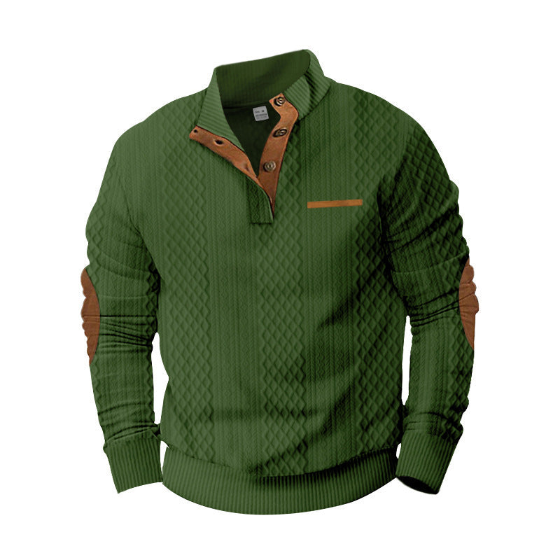 Herren komfortabler Strickpullover mit strukturiertem Design und eleganten applikationen Krohn-e