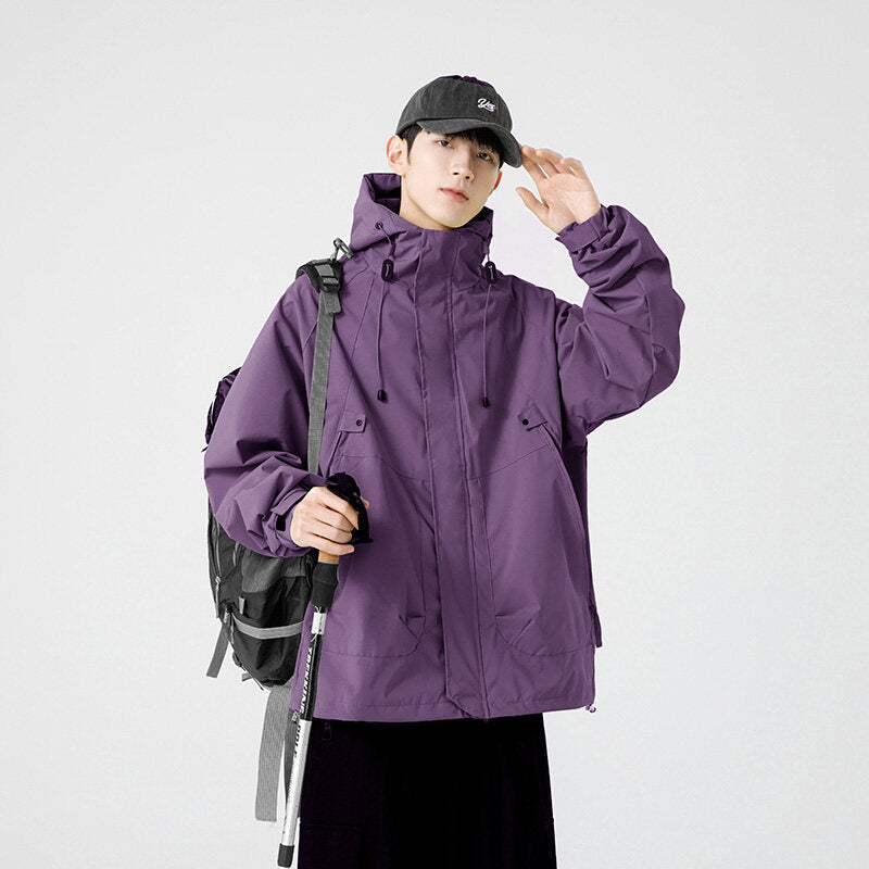 Herren Windbreaker-Jacke mit verstellbarem Kapuzenkragen und praktischen Taschen Krohn-e
