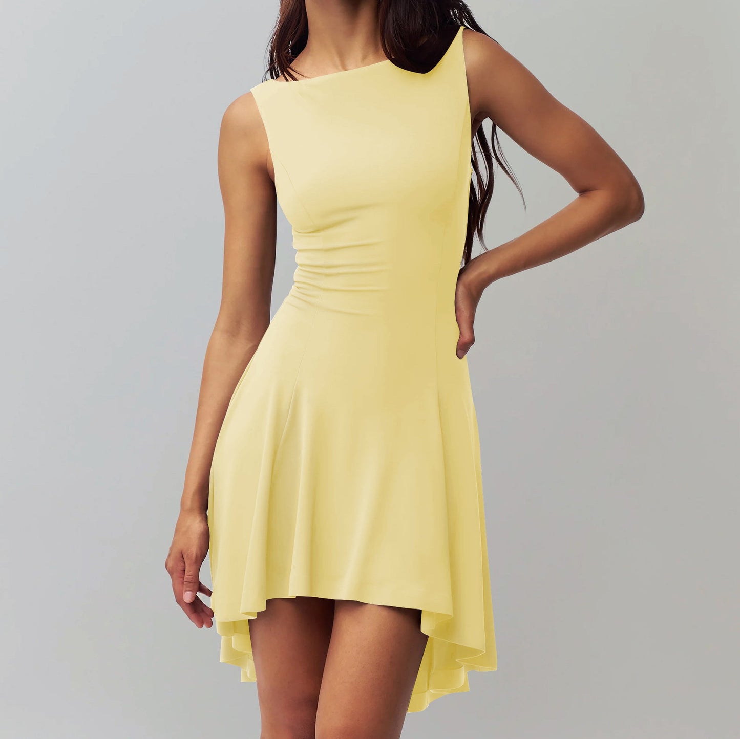 Damen ärmelloses asymmetrisches Kleid Krohn-e