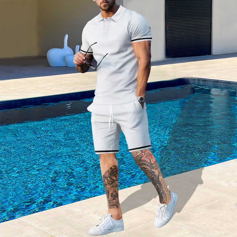 Herren Poloshirt und Shorts-Set mit sportlichen Akzenten Krohn-e