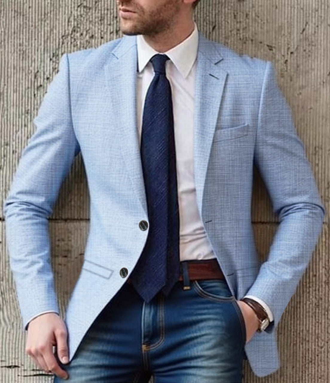 Herren eleganter und strukturierter Blazer mit modischen Details Krohn-e
