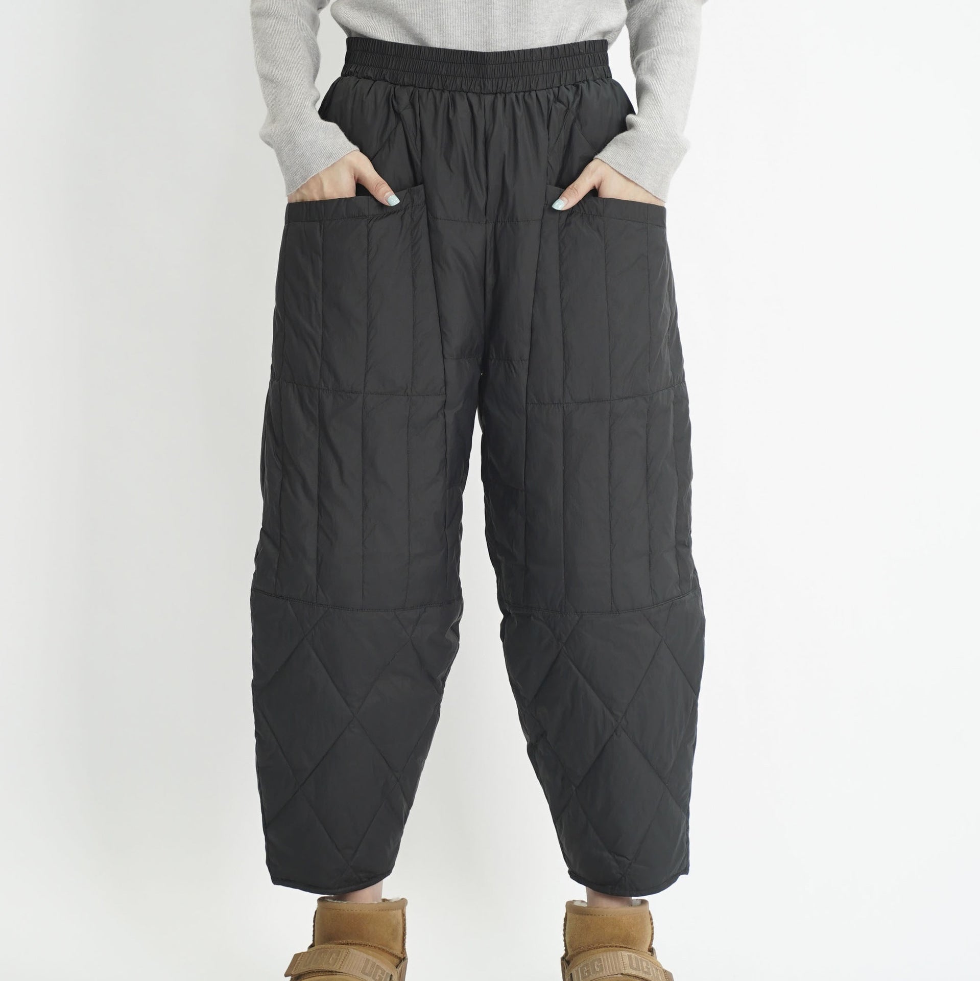 Damen gefütterte Freizeithose mit elastischem Bund und Taschen Krohn-e