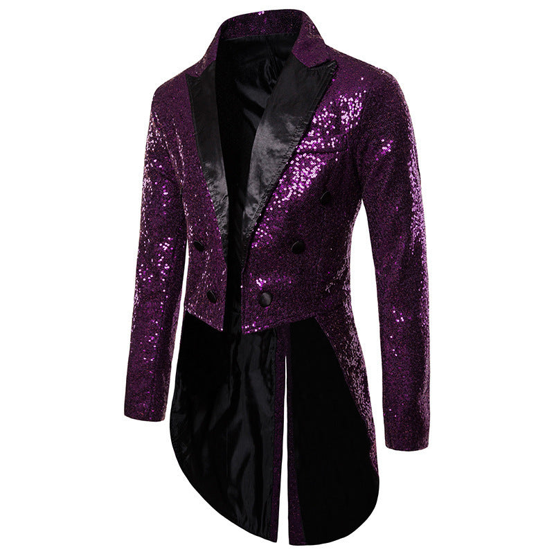 Herren Pailletten-Blazer im eleganten Schnitt mit asymmetrischem Design Krohn-e