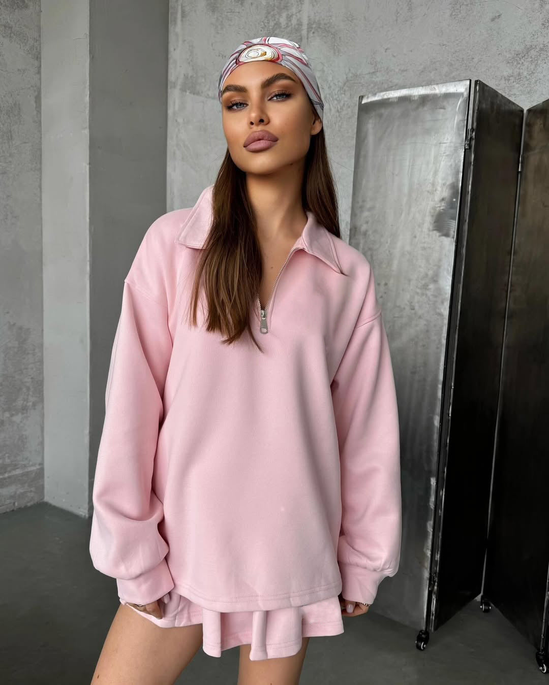 Damen sportlicher Pullover mit Kordelzug und Reißverschluss Krohn-e