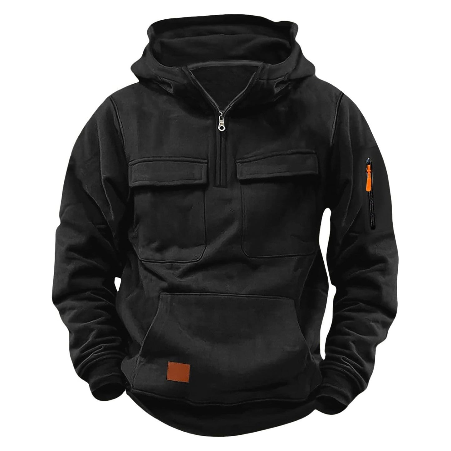 Herren funktionale Kapuzenjacke mit Reißverschluss und praktischen Taschen Krohn-e