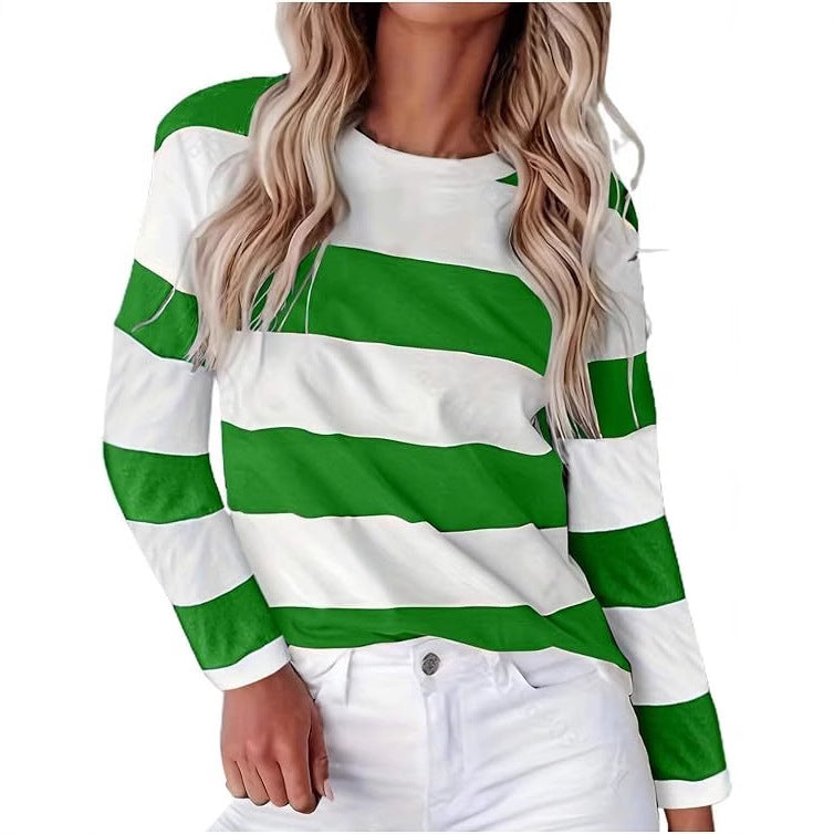 Damen lässiges gestreiftes Langarmshirt Krohn-e