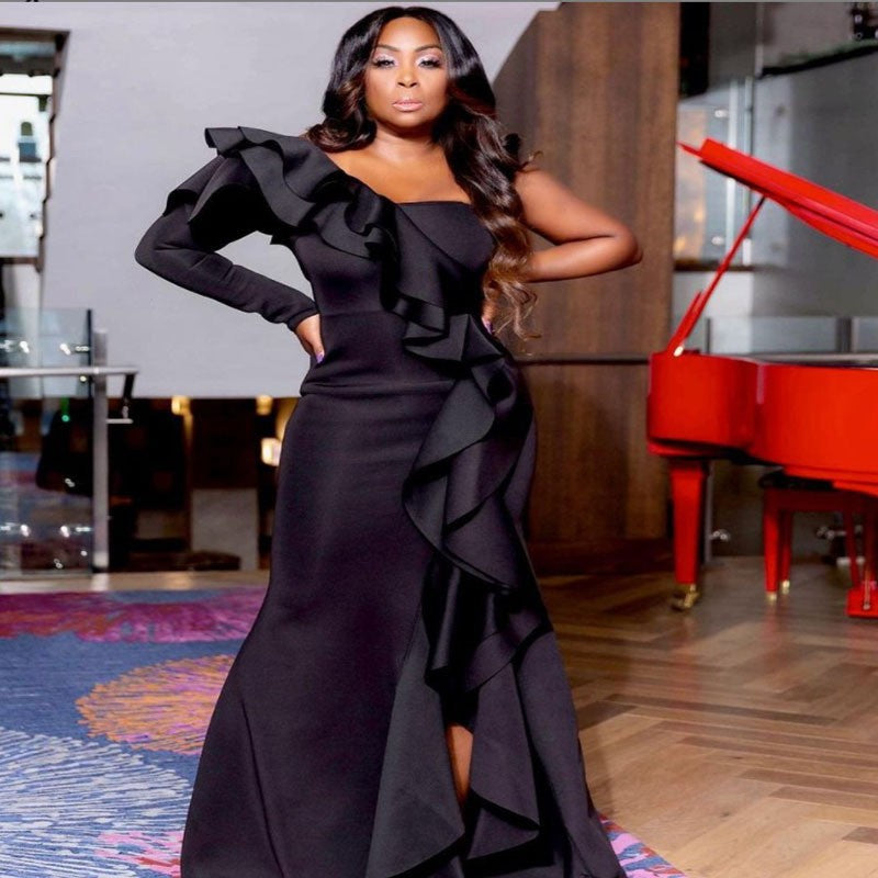 Elegantes, asymmetrisches Abendkleid von Krohn-e