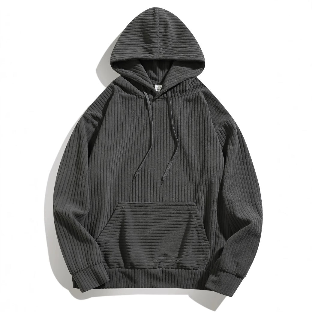 Herren Kapuzenpullover mit strukturierter Ripp-Textur und praktischen Taschen Krohn-e