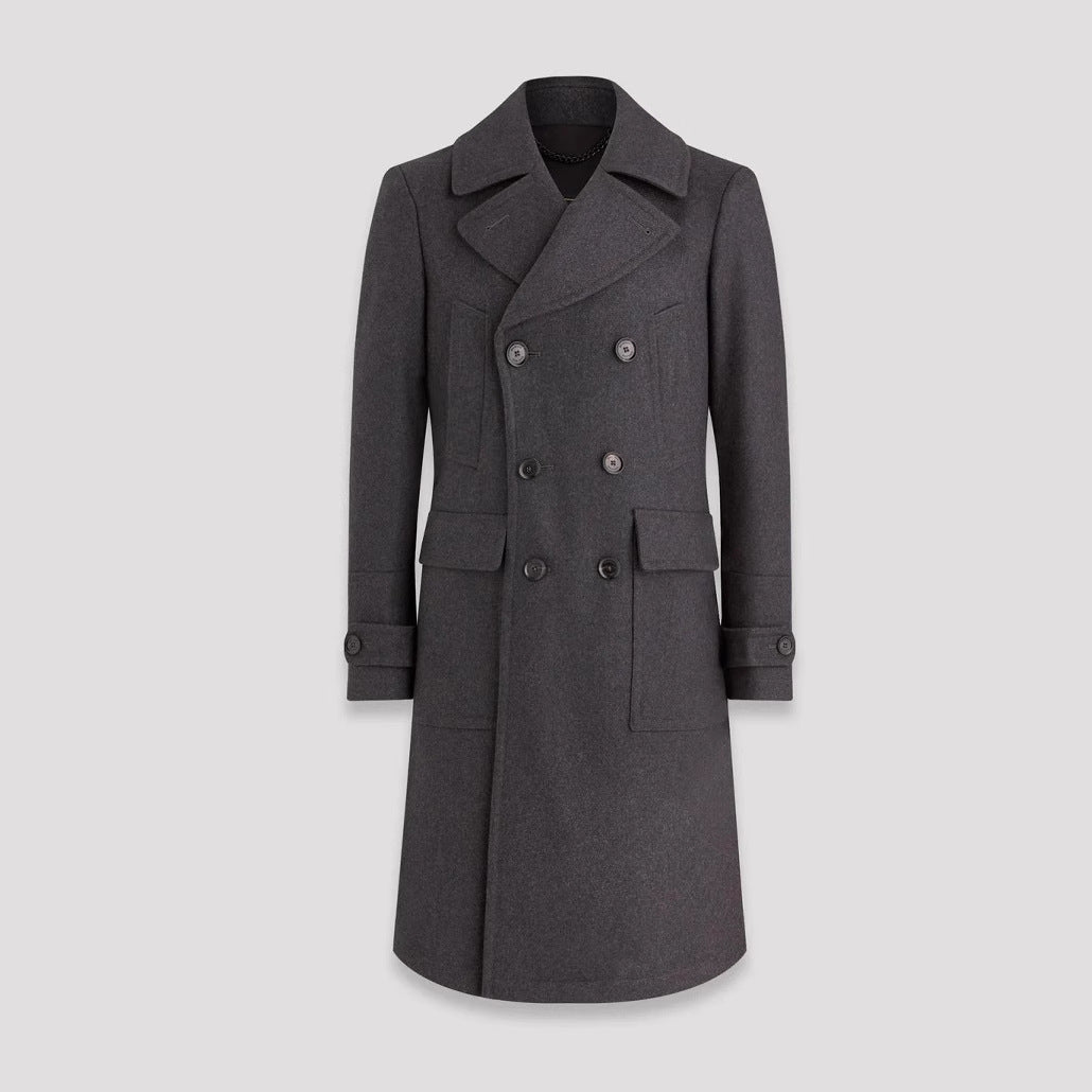 Herren eleganter Doppelt-Mantel mit praktischen Taschen und hochwertigem Futter Krohn-e