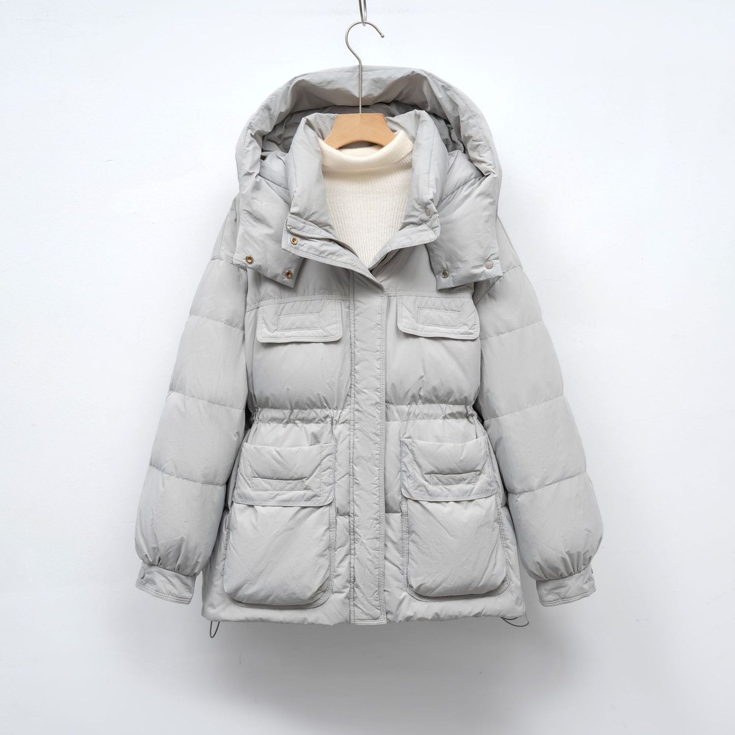 Damen gesteppte Winterjacke mit voluminösem Schnitt und praktischen Taschen Krohn-e