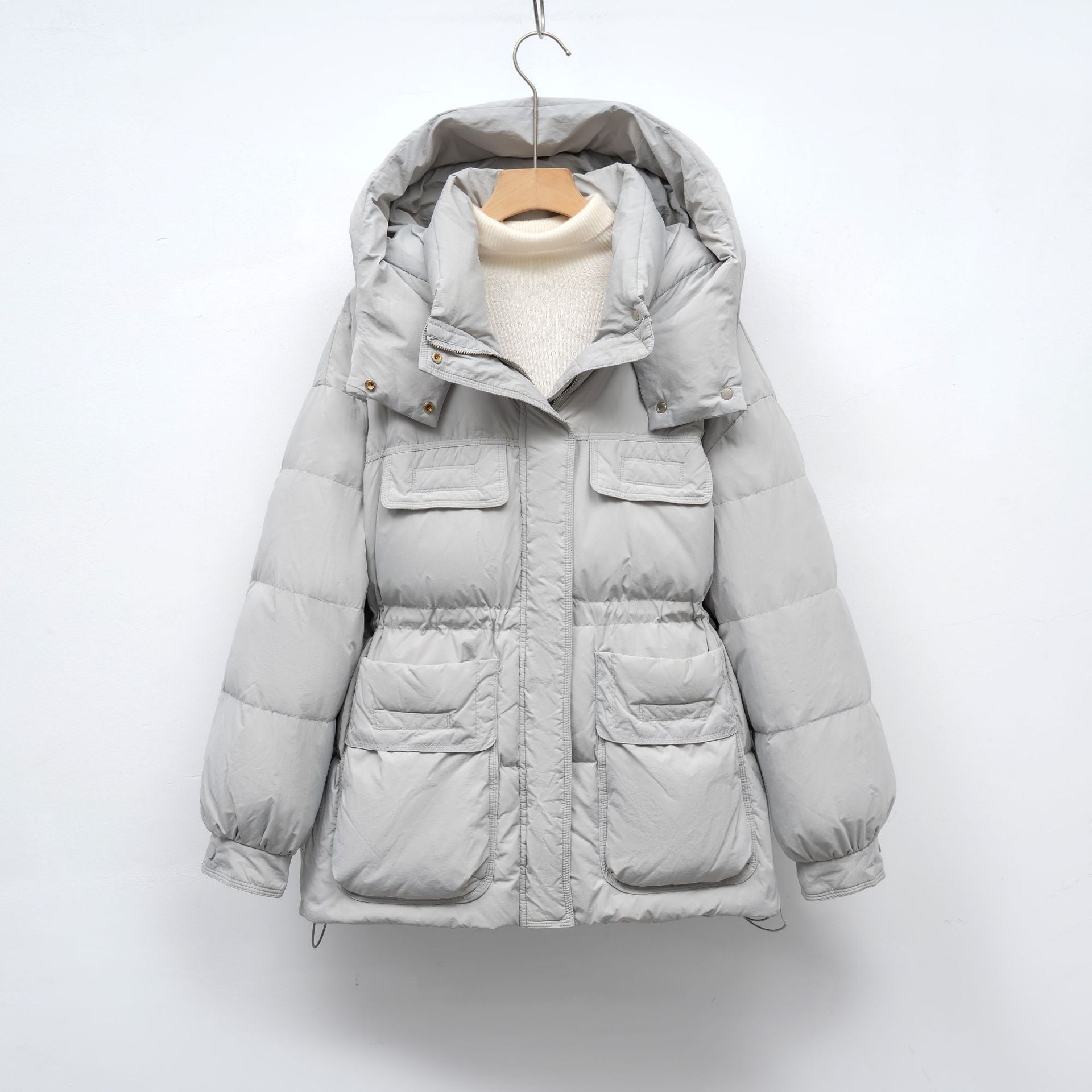 Damen gesteppte Winterjacke mit voluminösem Schnitt und praktischen Taschen Krohn-e