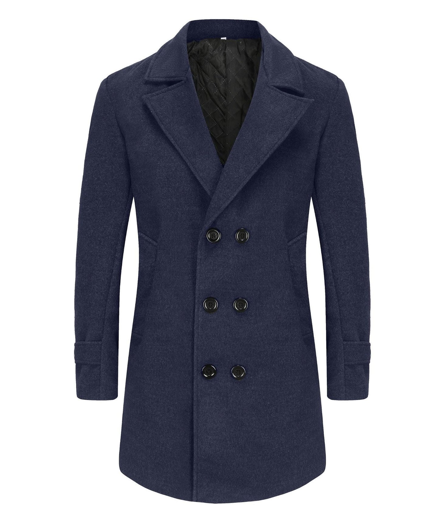 Herren eleganter Doppelreiher-Mantel mit schmalem Schnitt und gefüttertem Innenfutter Krohn-e