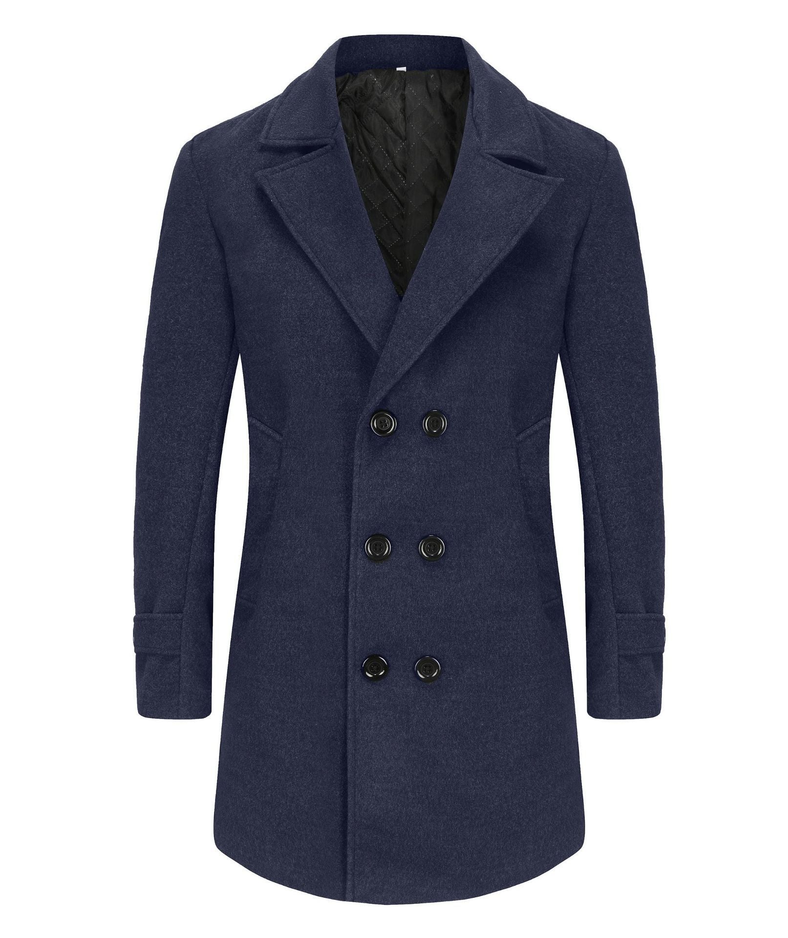 Herren eleganter Doppelreiher-Mantel mit schmalem Schnitt und gefüttertem Innenfutter Krohn-e