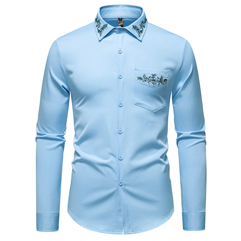 Herren Elegantes Hemd mit floralem Design und dezentem Stehkragen Krohn-e