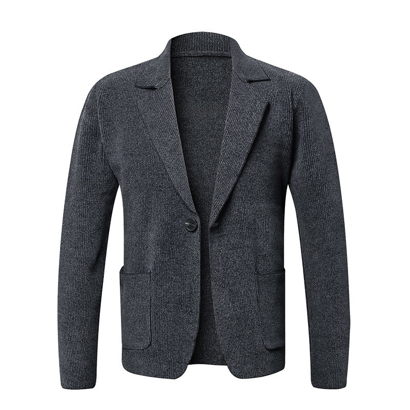 Herren eleganter Strickblazer mit praktischen Taschen Krohn-e