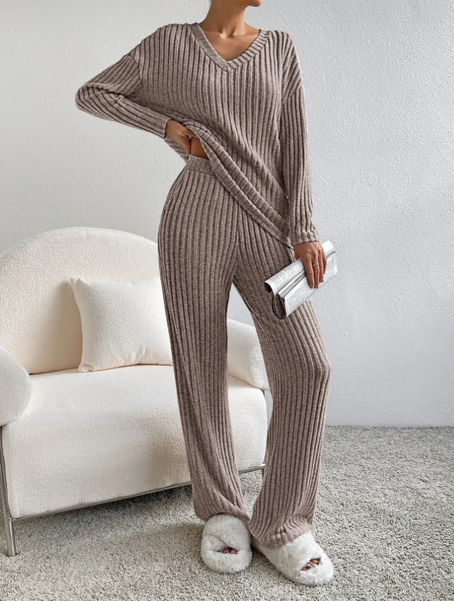 Damen Strick-Loungewear-Set im modernen Rippenmuster Krohn-e