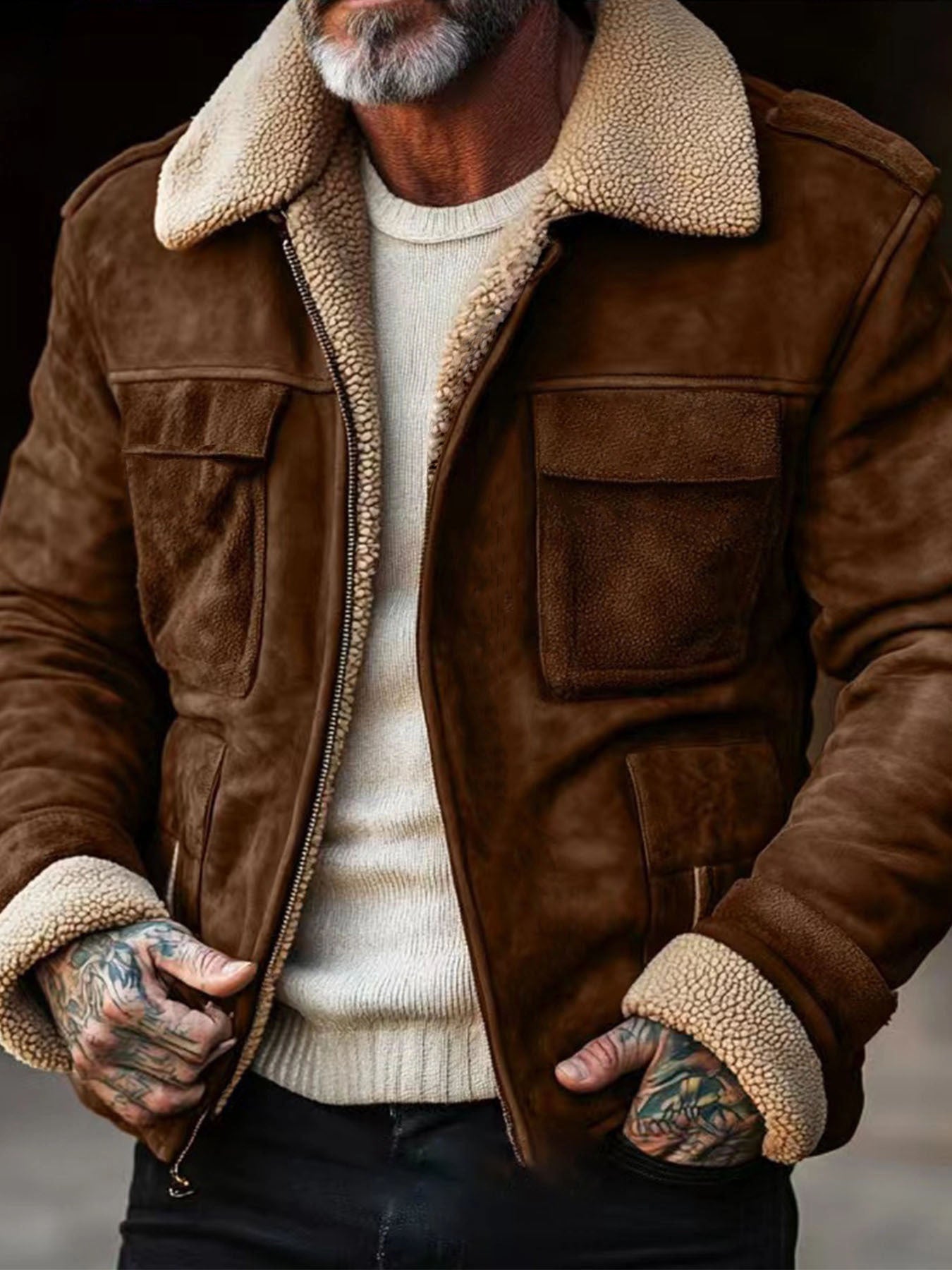 Herren jacke mit weichem Sherpa-Futter Krohn-e