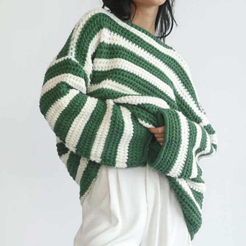 Krohn-e | Gestreifter Strickpullover Mit Sanften Farben