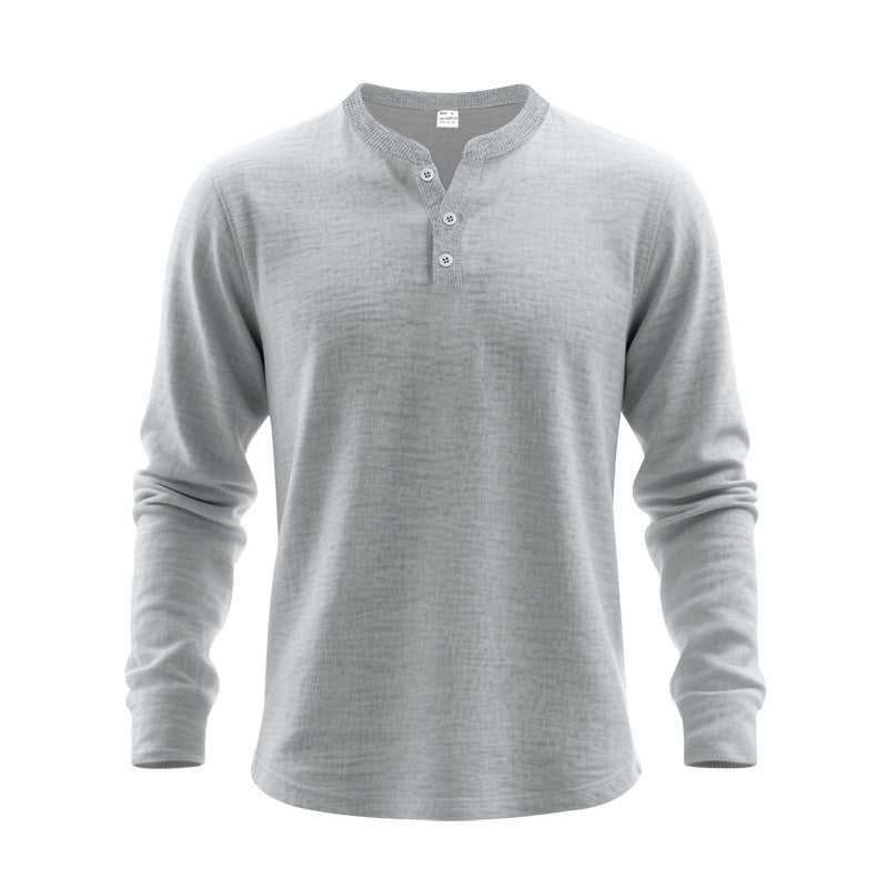 Herren Langarm-Henley-Shirt aus weichem Baumwollmix Krohn-e
