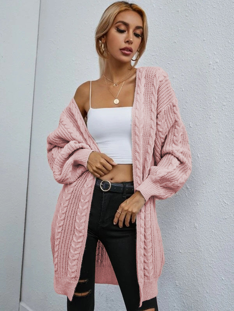 Damen Grobstrick Cardigan mit lässigem Oversize-Schnitt und raffiniertem Zopfmuster Krohn-e