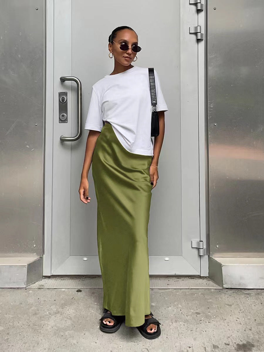 Damen elegantes Maxikleid mit asymmetrischem Schnitt und dekorativem Überwurf Krohn-e