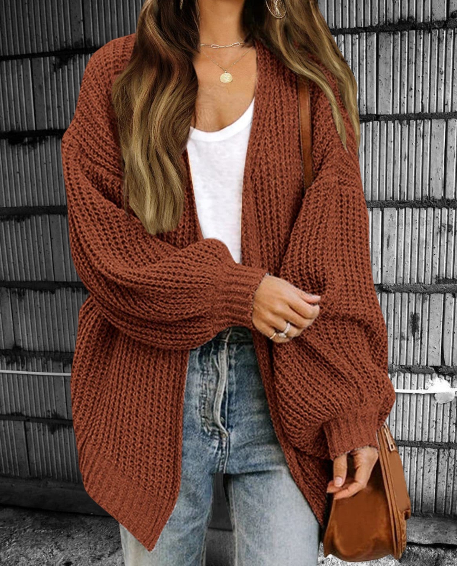 Damen Grobstrickjacke mit oversized Schnitt und lässigem Design Krohn-e