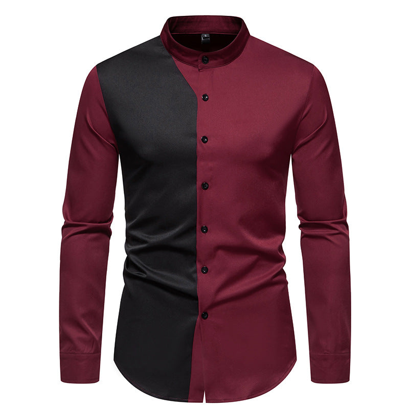 Herren Langarmhemd mit modernem Farbblockdesign Krohn-e