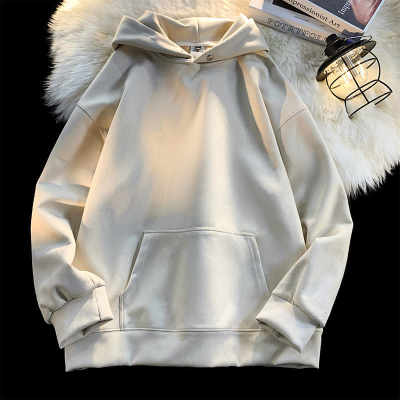Damen gemütlicher Kapuzenpullover im modernen Velourslook Krohn-e