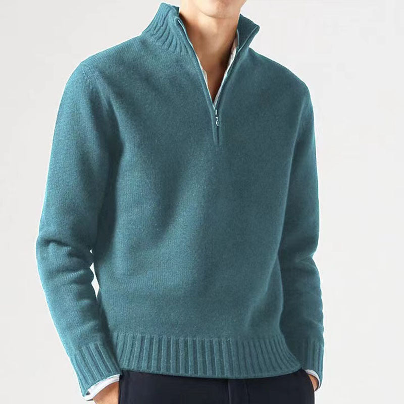 Herren Pullover mit hohem Kragen und modernem Reißverschluss Krohn-e
