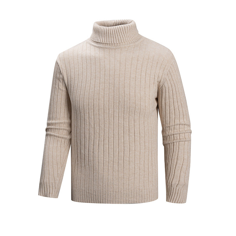 Herren eleganter Pullover mit hohem Kragen und feiner Rippenstruktur Krohn-e