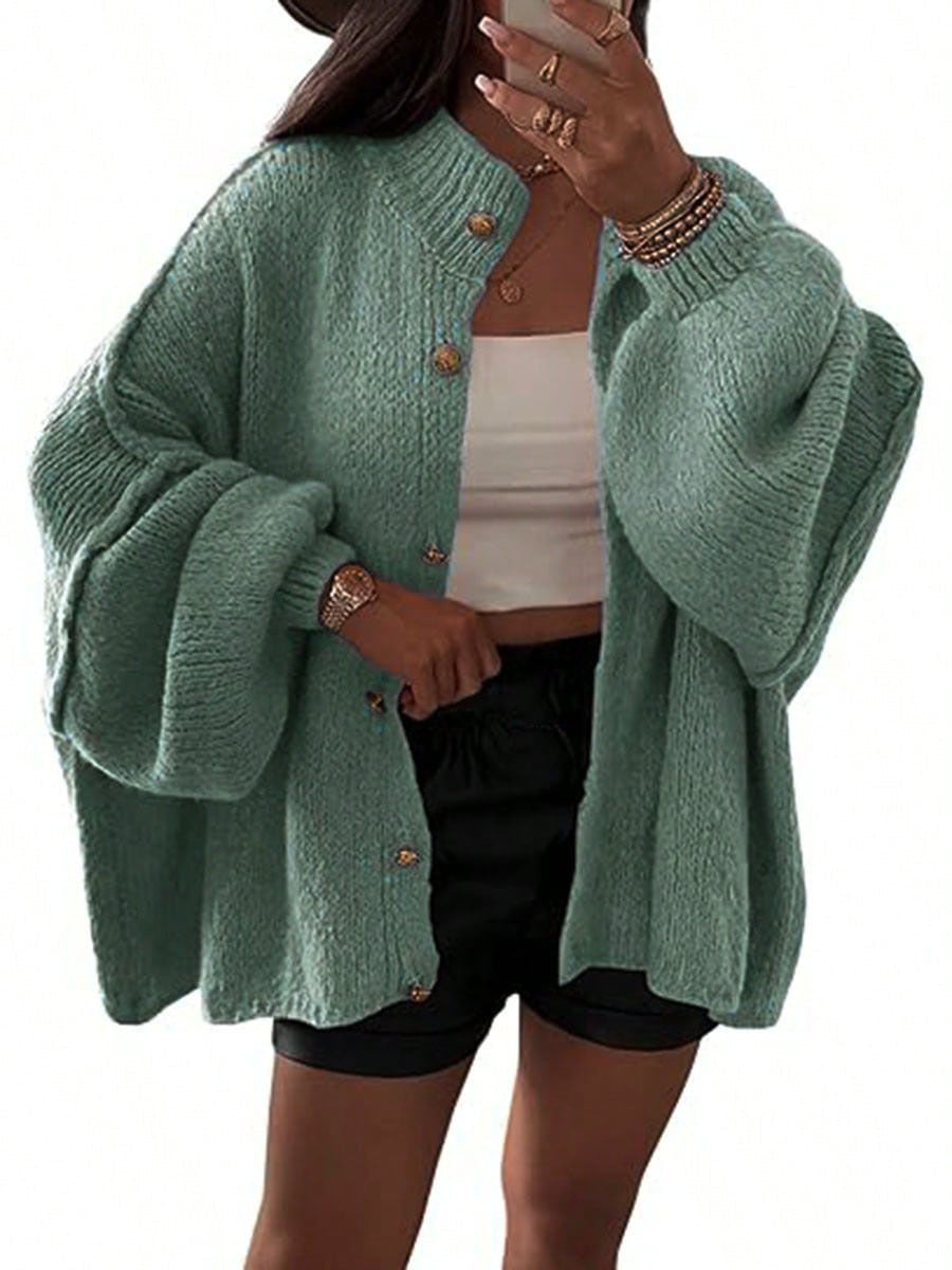 Damen Flauschige Strickjacke mit überschnittenen Schultern Krohn-e