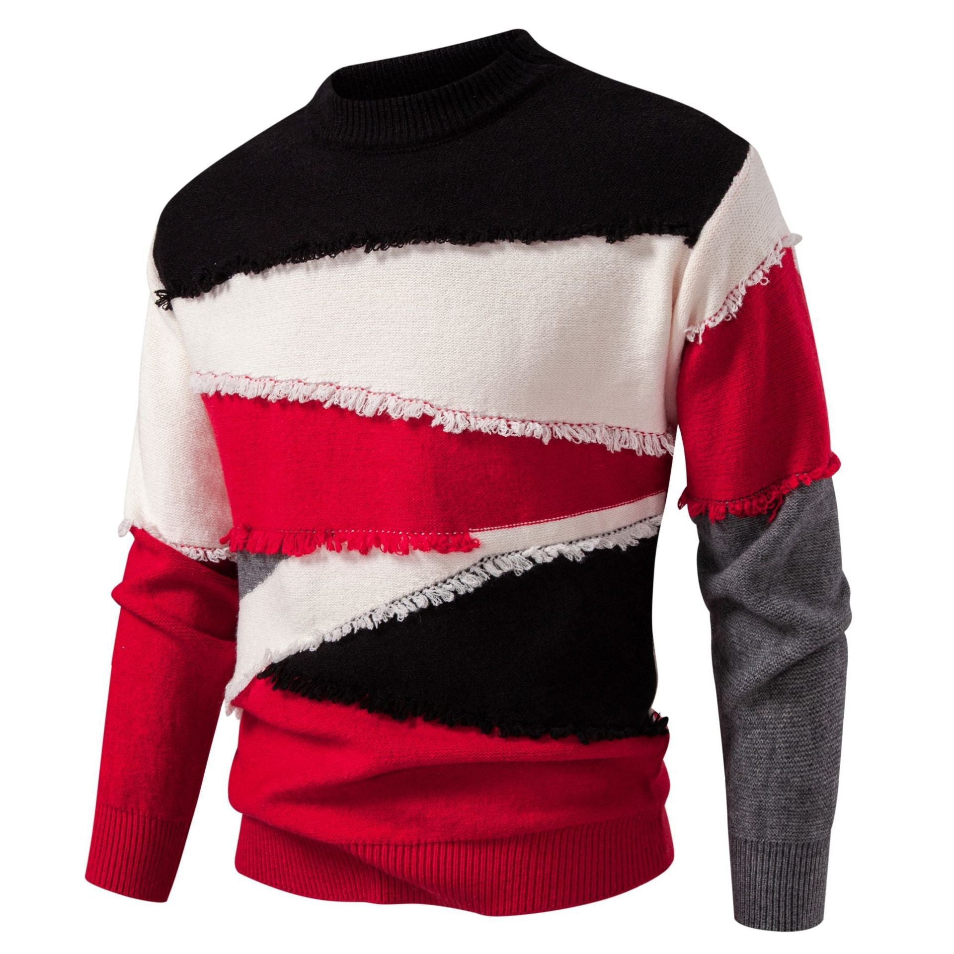 Herren modischer Pullover mit fransigen Details Krohn-e