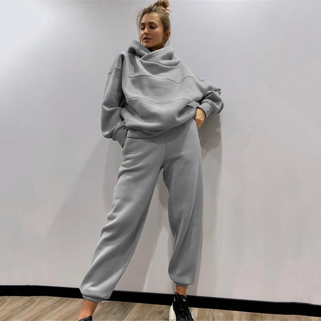 Damen lässiges Hooded Sweatset mit Ziernähten Krohn-e