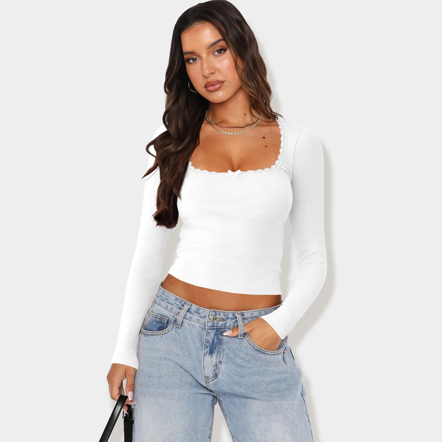 Damen Langarmshirt mit eleganter Rüsche und körpernaher Passform Krohn-e