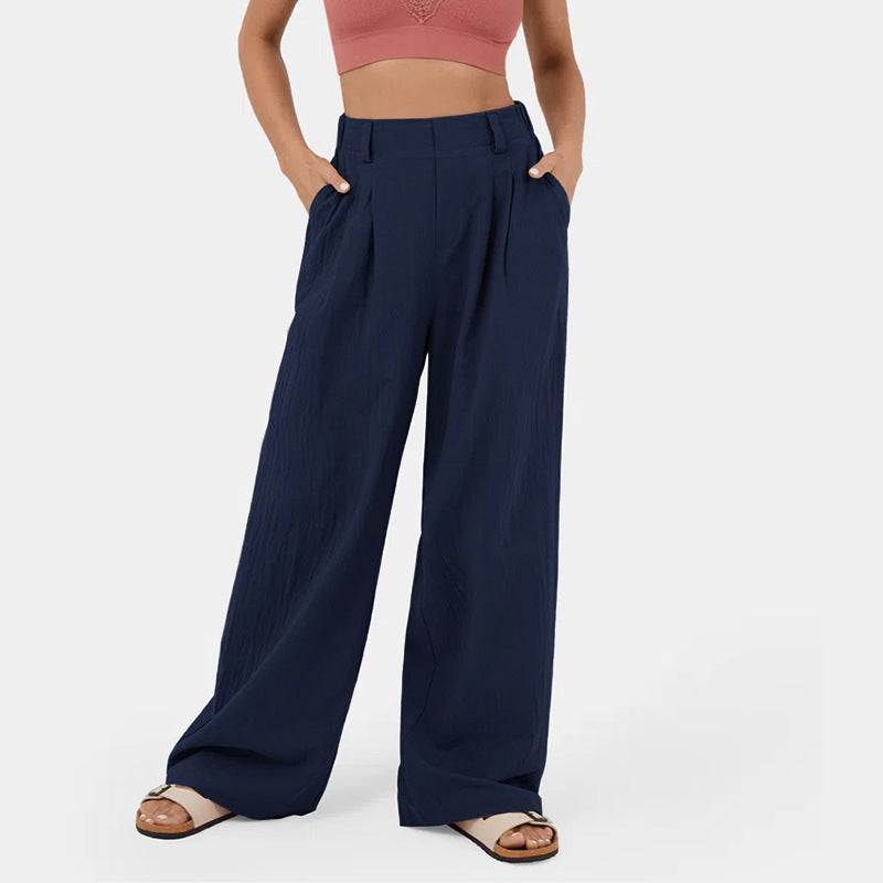 Damen Weite Chinohose mit elegantem Faltenwurf und seitlichen Taschen Krohn-e